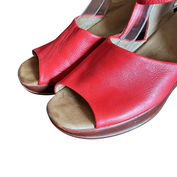 Fly London Red Leather Hert Sandals Women’s EU 41 / US 10.5 - Picture 4 of 15